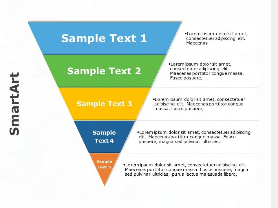 SmartArt Pyramid Inverted 5 Steps & Google Slides Theme