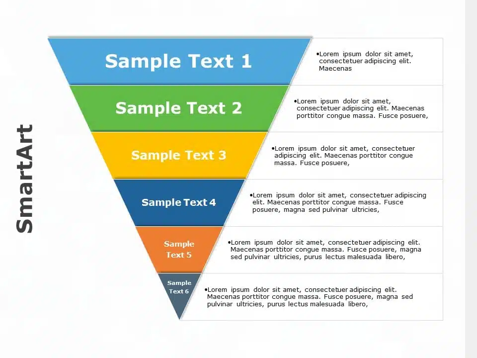 SmartArt Pyramid Inverted 6 Steps & Google Slides Theme