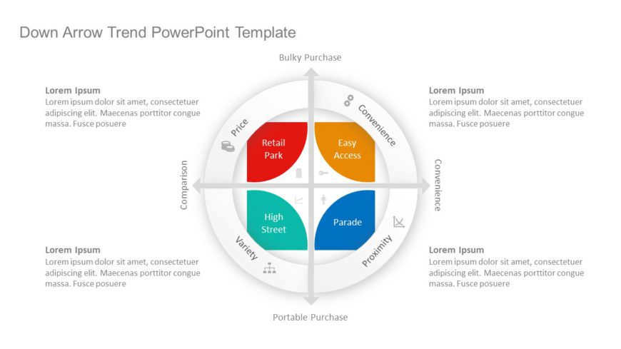 Down Arrow Trend PowerPoint Template