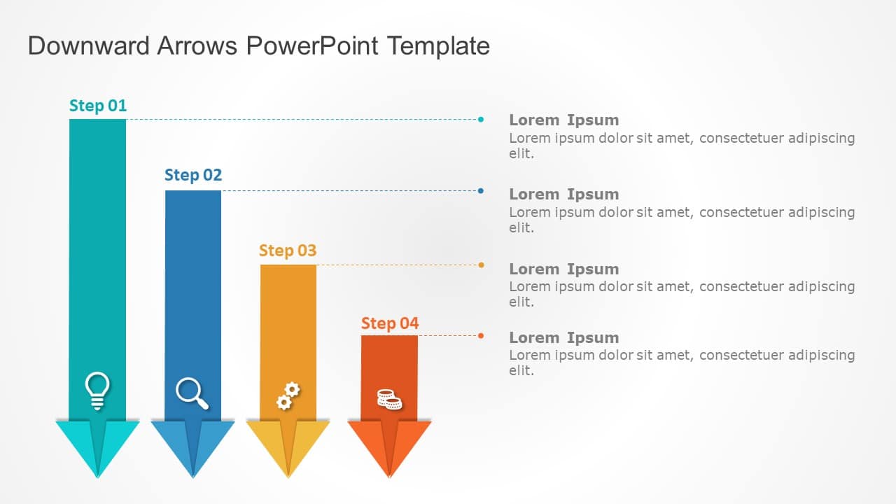 Downward Arrows PowerPoint Template & Google Slides Theme
