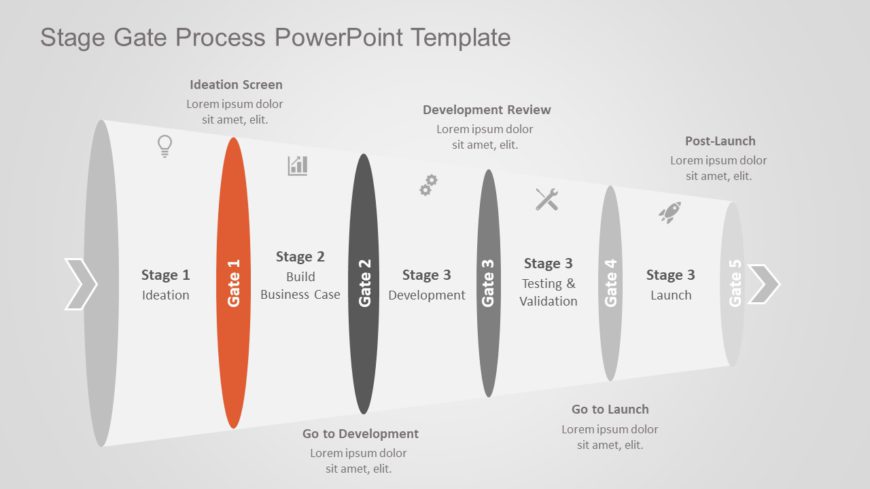 Stage Gate Process PowerPoint Template