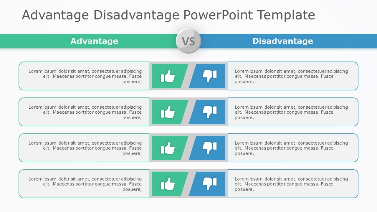 Advantage Disadvantage PowerPoint Template & Google Slides Theme