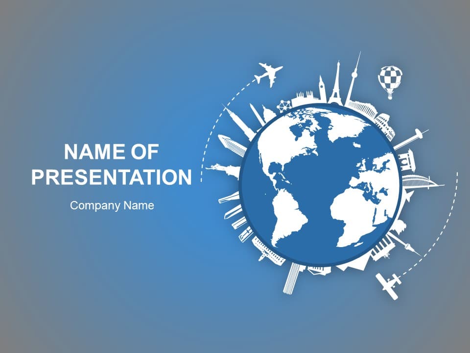 Globe Tourism PowerPoint Template & Google Slides Theme