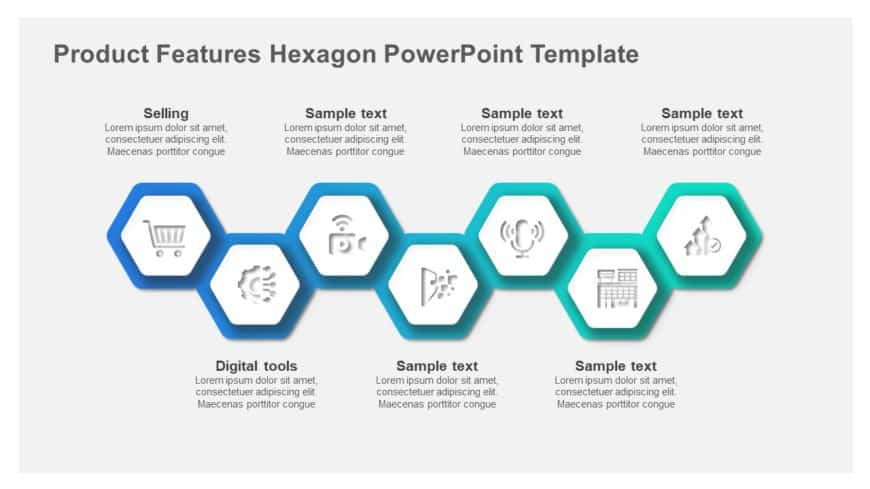 Product Features Hexagon 02 PowerPoint Template