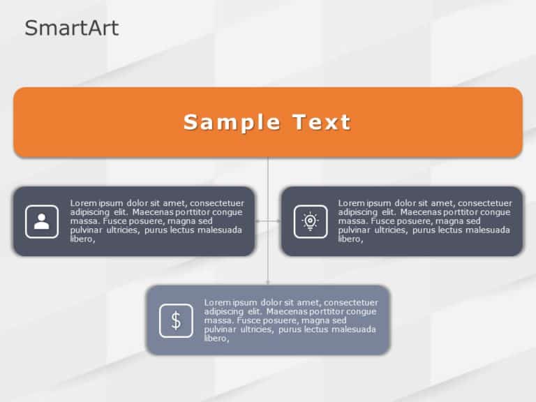 SmartArt Hierarchy Org Chart 3 Steps & Google Slides Theme