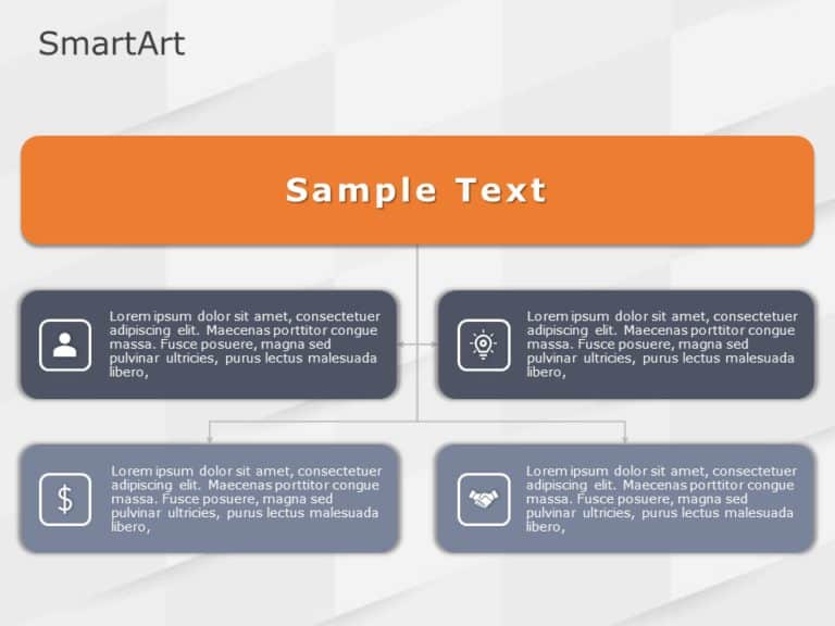 SmartArt Hierarchy Org Chart 4 Steps & Google Slides Theme