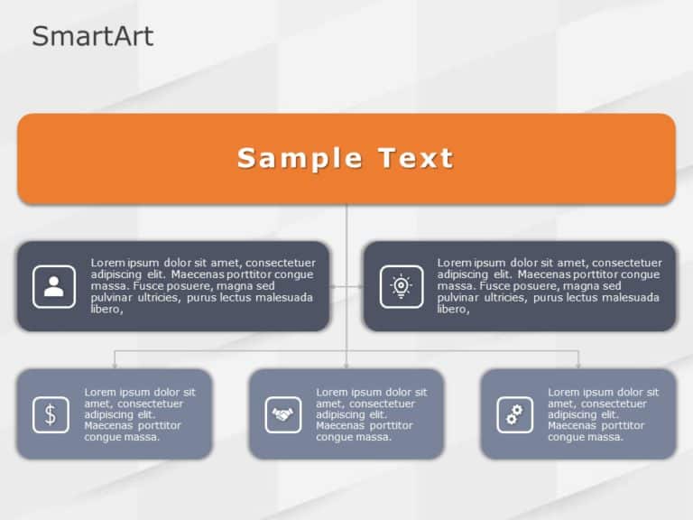 SmartArt Hierarchy Org Chart 5 Steps & Google Slides Theme