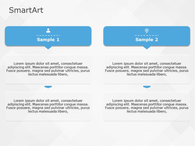 SmartArt List Process List 2 Steps & Google Slides Theme