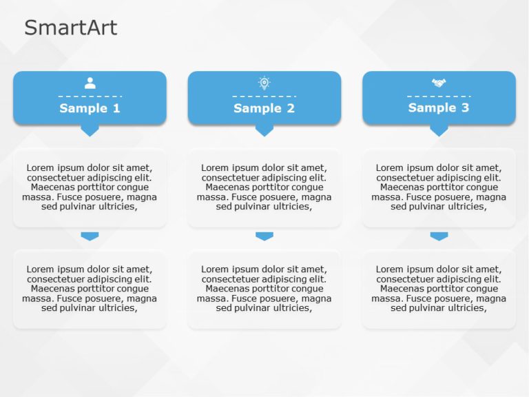 SmartArt List Process List 3 Steps & Google Slides Theme