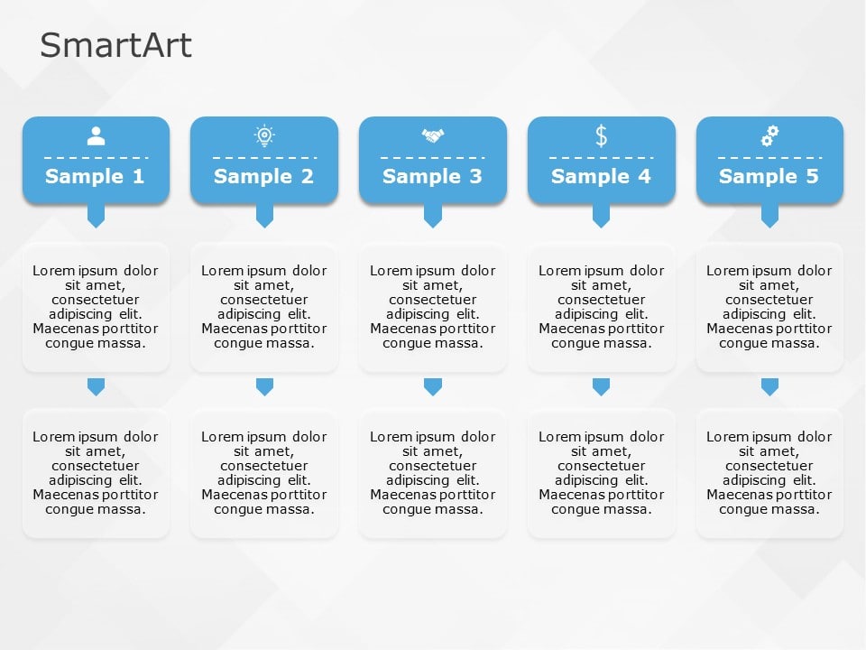 SmartArt List Process List 5 Steps & Google Slides Theme