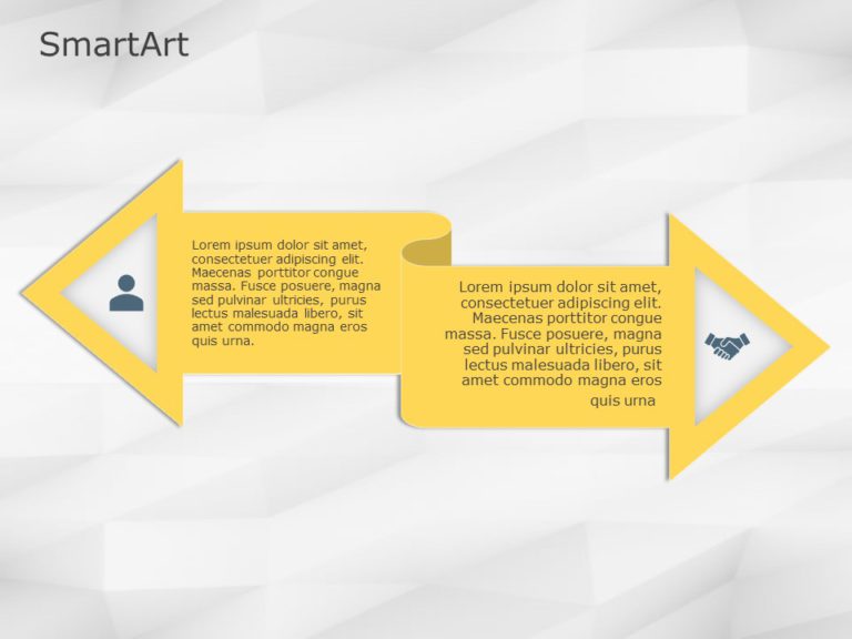 SmartArt Process Arrow Ribbon 2 Steps & Google Slides Theme