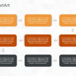 SmartArt Process Bending Process 3 Steps & Google Slides Theme