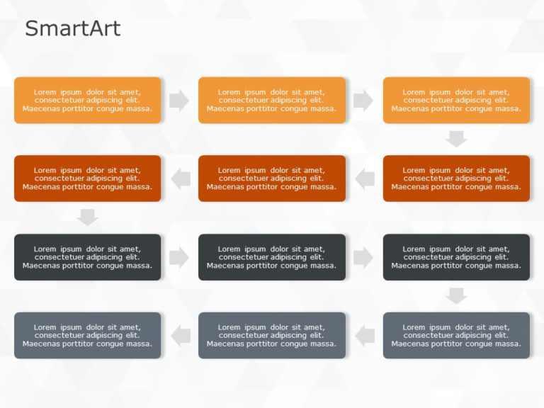 SmartArt Process Bending Process 4 Steps & Google Slides Theme