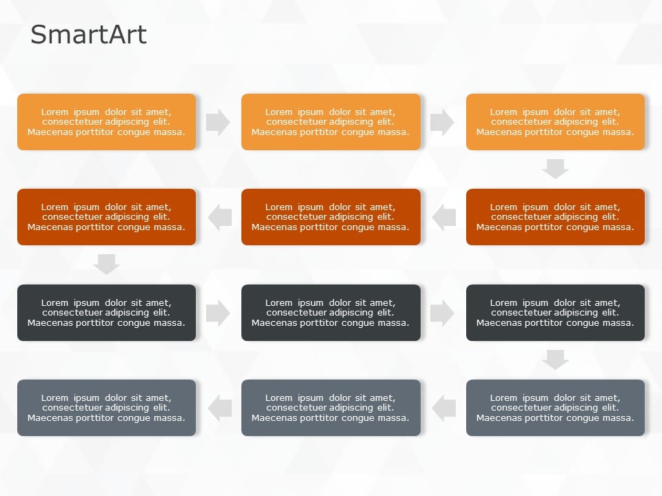 SmartArt Process Bending Process 4 Steps & Google Slides Theme
