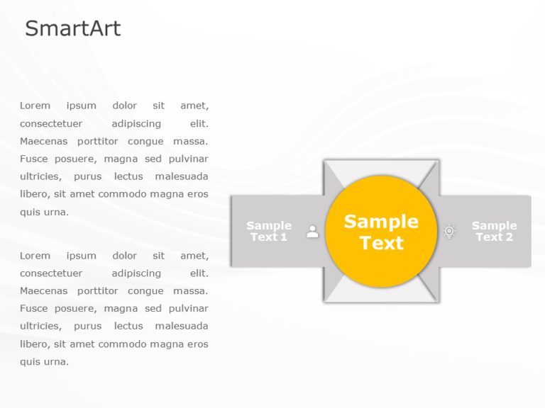 SmartArt Process Converging Circles 2 Steps & Google Slides Theme