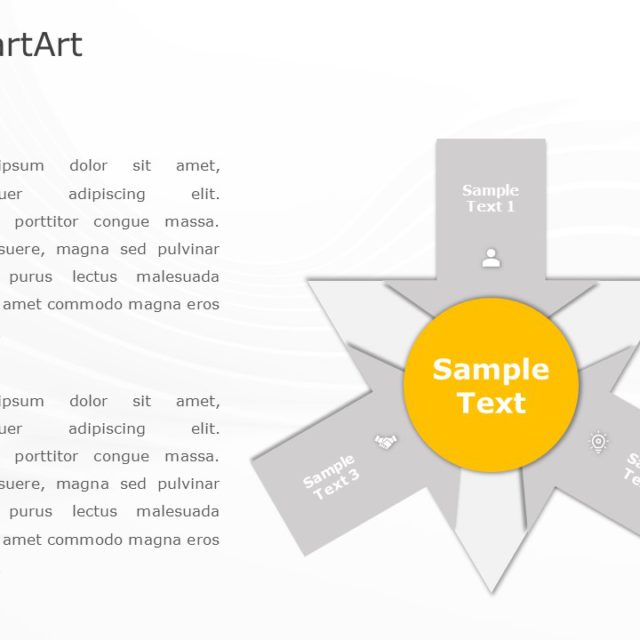 SmartArt Process Converging Text 3 Steps