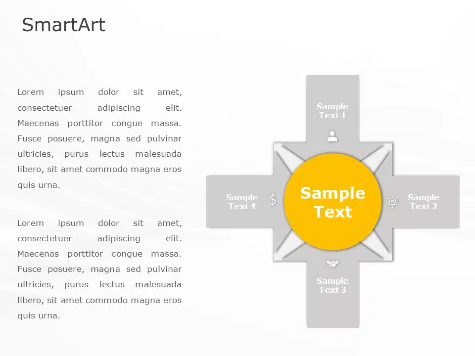 SmartArt Process Converging Circles 4 Steps & Google Slides Theme