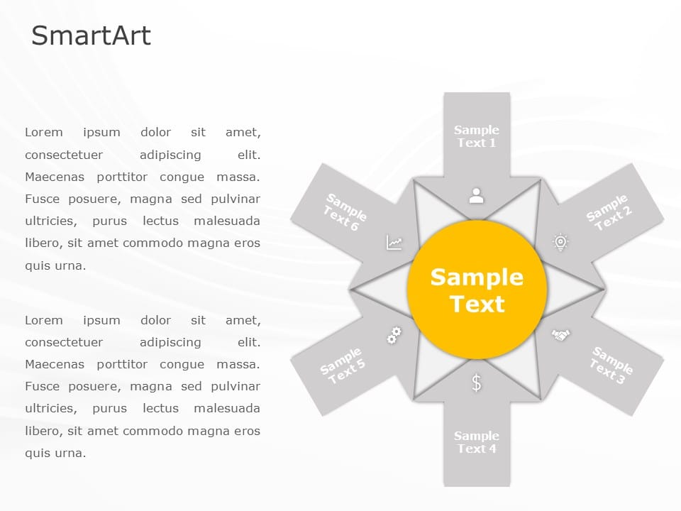 SmartArt Process Converging Circles 6 Steps