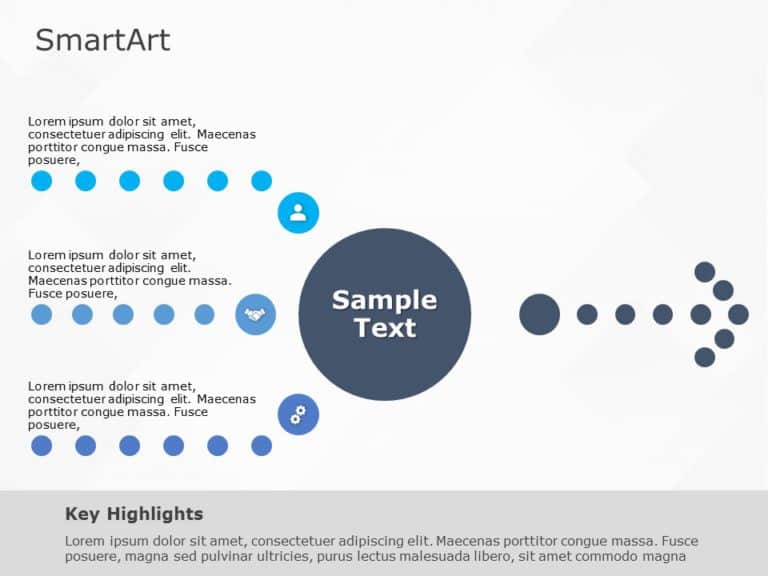 SmartArt Process Converging Text 3 Steps & Google Slides Theme