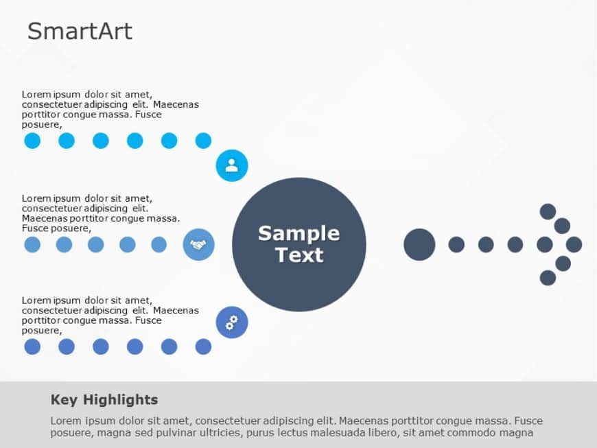 SmartArt Process Converging Text 3 Steps