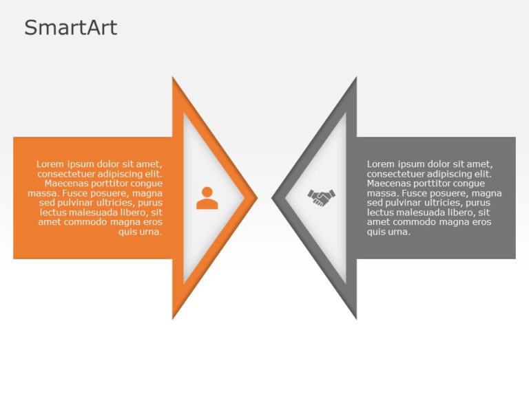 SmartArt Process Coverging Arrows 2 Steps & Google Slides Theme