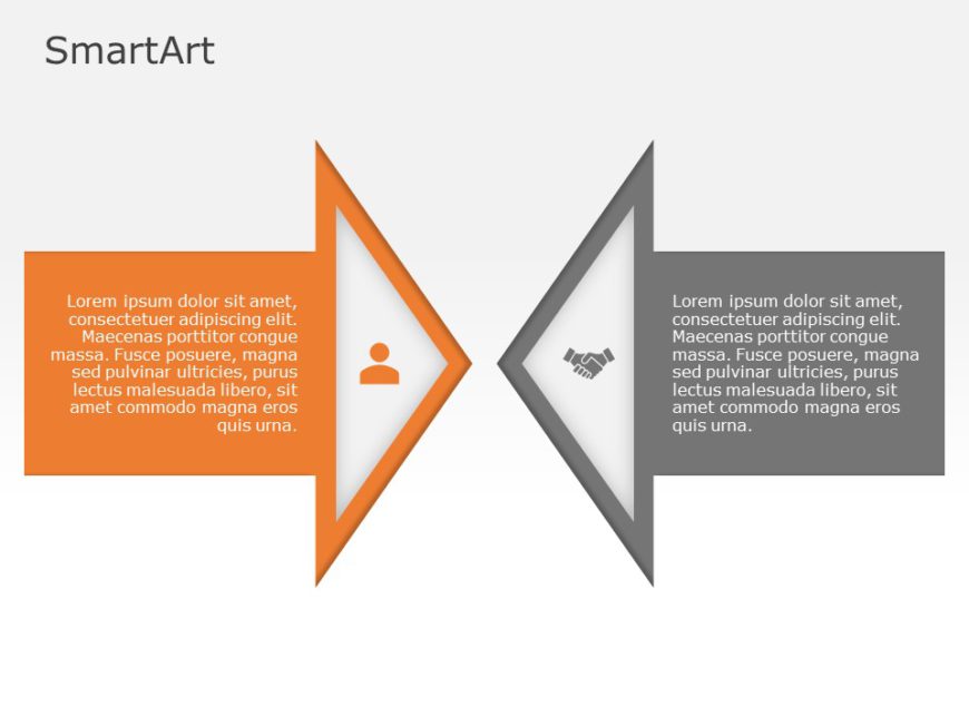 SmartArt Process Converging Arrows 2 Steps