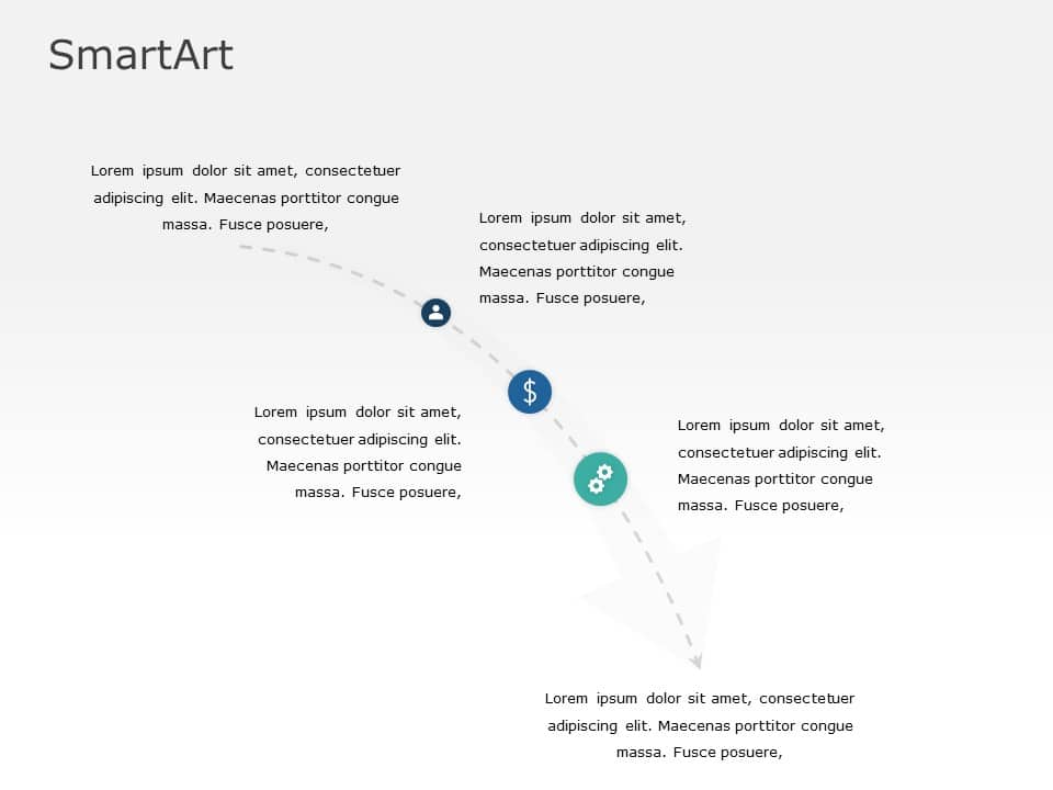 SmartArt Process Descending Process 3 Steps & Google Slides Theme