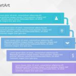 SmartArt Process Staggared Process 5 Steps & Google Slides Theme