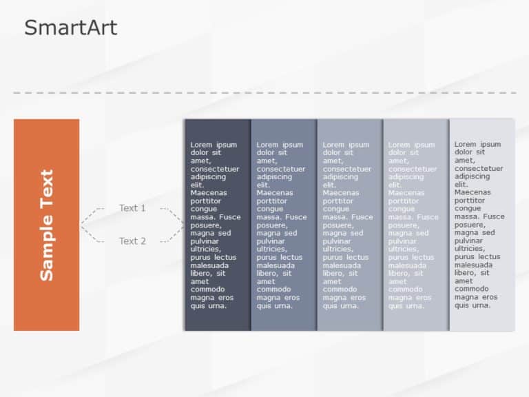 SmartArt Process Sub Process 5 Steps & Google Slides Theme