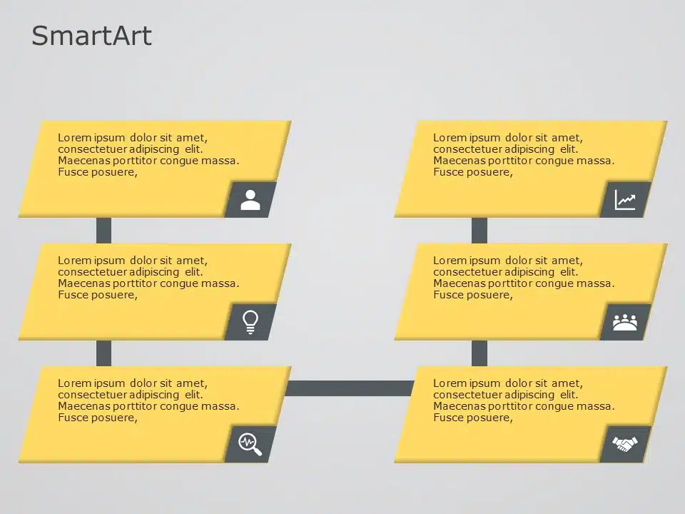 SmartArt Process Vertical Bending 2 Steps & Google Slides Theme