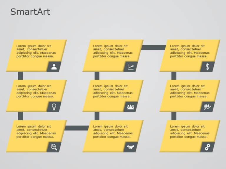 SmartArt Process Vertical Bending 3 Steps & Google Slides Theme