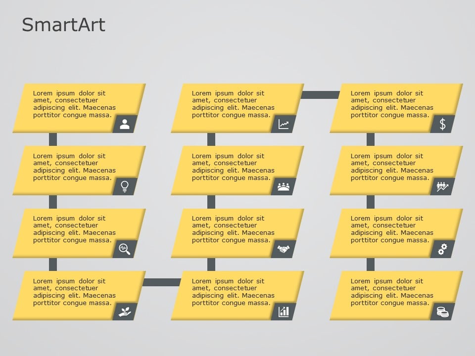SmartArt Process Vertical Bending 4 Steps & Google Slides Theme
