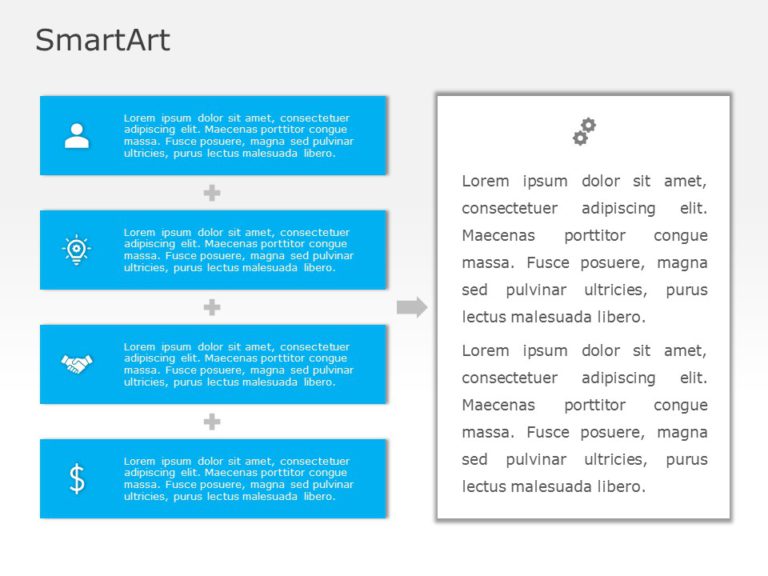 SmartArt Process Vertical Equation 4 Steps & Google Slides Theme