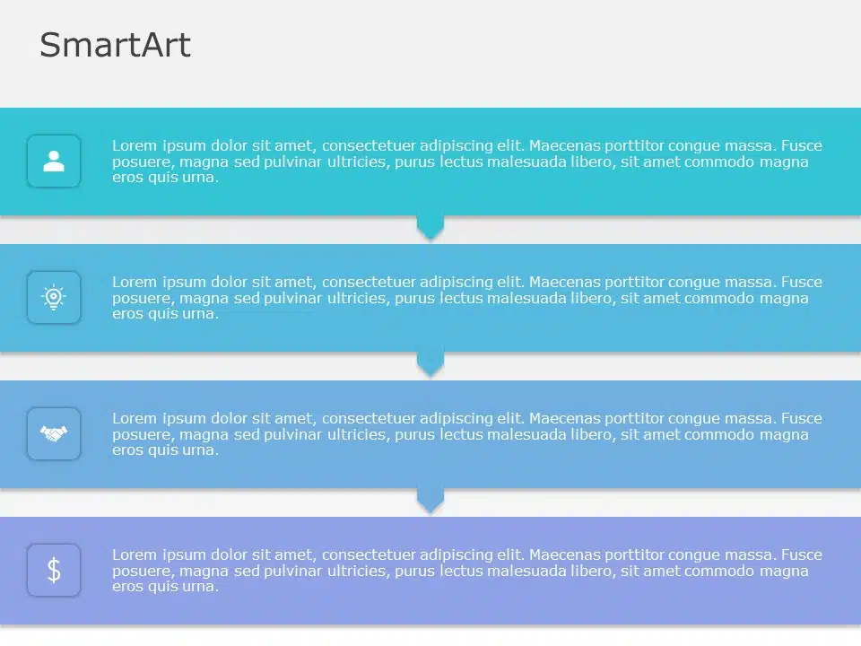 SmartArt Process Vertical Process 4 Steps & Google Slides Theme