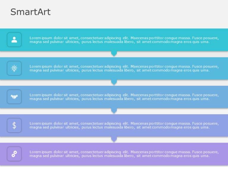 SmartArt Process Vertical Process 5 Steps & Google Slides Theme