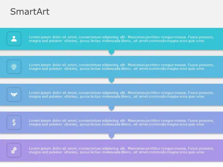 SmartArt Process Vertical Process 5 Steps & Google Slides Theme