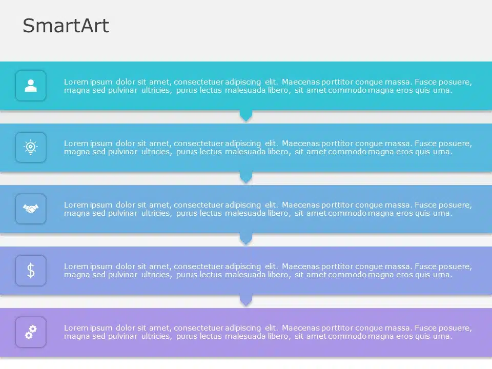 SmartArt Process Vertical Process 5 Steps & Google Slides Theme