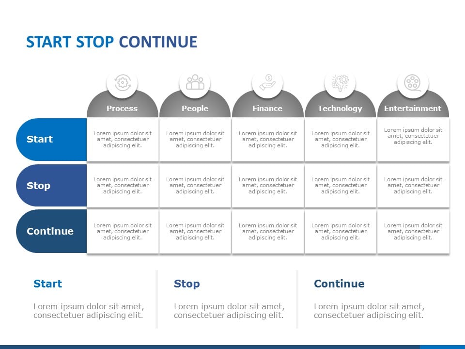 Start Stop Continue PowerPoint Template