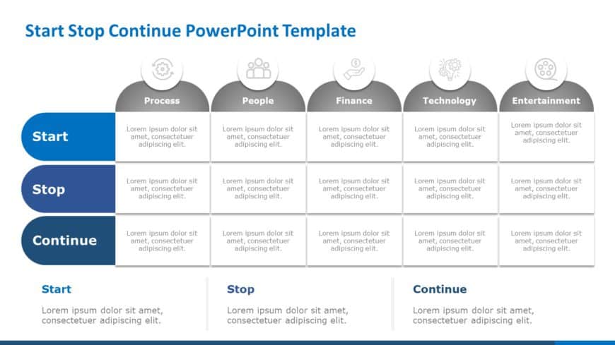 Start Stop Continue PowerPoint Template