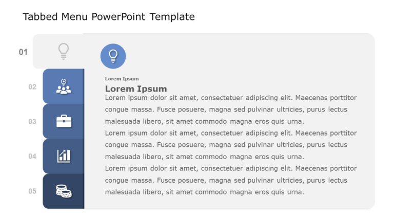 Tabbed Menu PowerPoint Template & Google Slides Theme