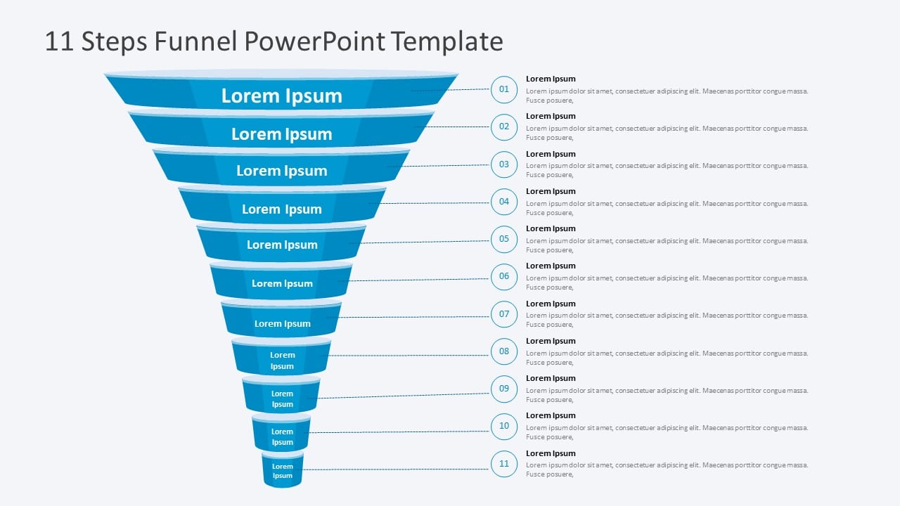 11 Steps Funnel PowerPoint Template & Google Slides Theme