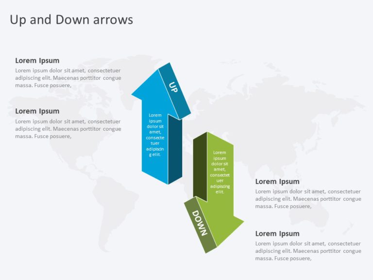 3D Up Down Arrows PowerPoint Template