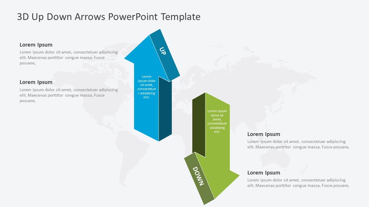 3D Up Down Arrows PowerPoint Template & Google Slides Theme