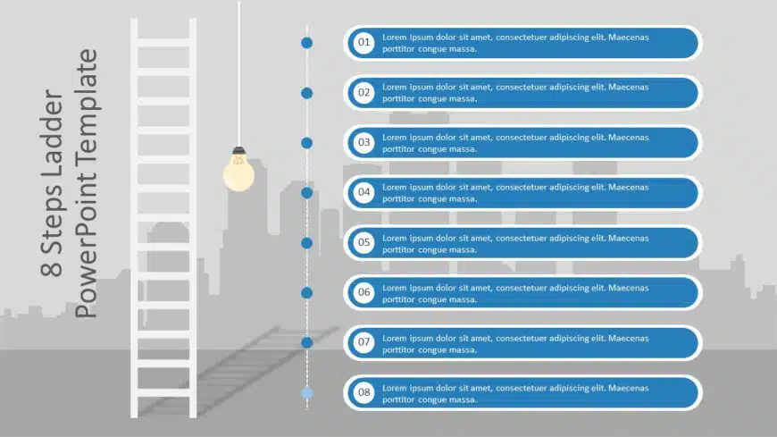 8 Steps Ladder PowerPoint Template