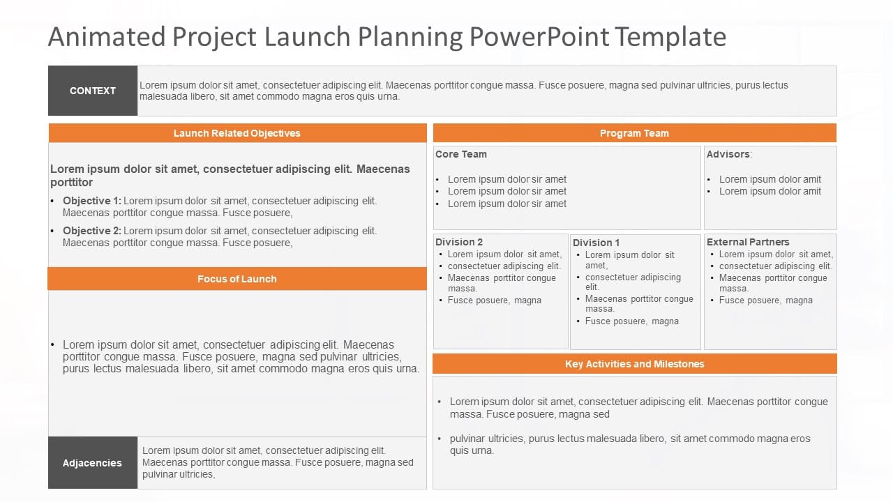 Animated Project Launch Planning PowerPoint Template & Google Slides Theme