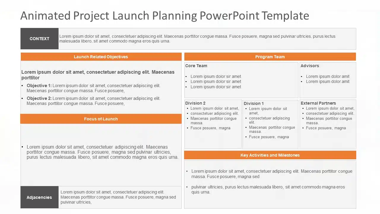 Animated Project Launch Planning PowerPoint Template & Google Slides Theme