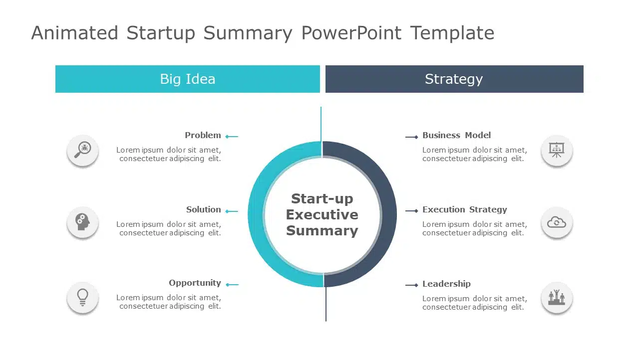 Animated Startup Summary 1 PowerPoint Template & Google Slides Theme