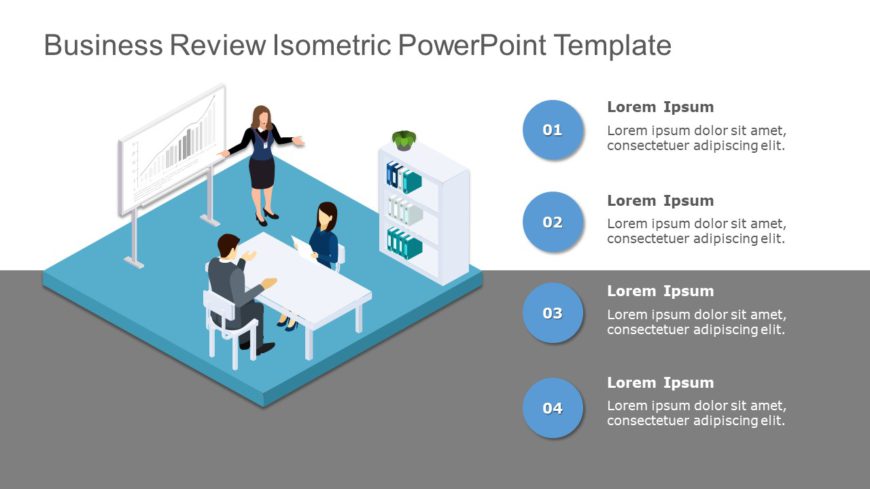 Business Review Isometric PowerPoint Template