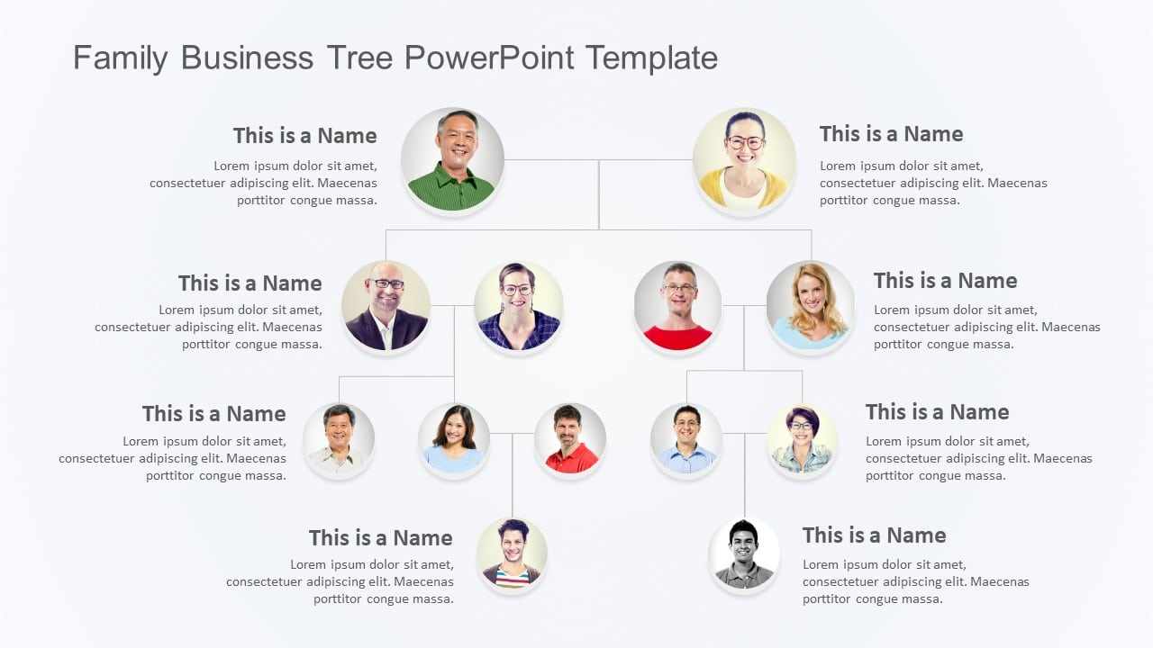 Family Business Tree PowerPoint Template & Google Slides Theme