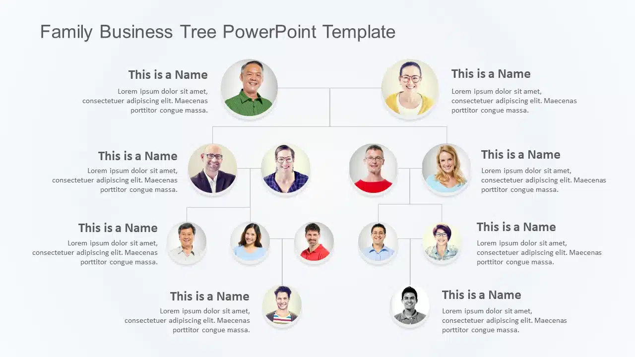 Family Business Tree PowerPoint Template & Google Slides Theme